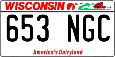 WI license plate 653NGC