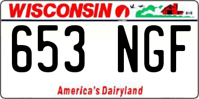 WI license plate 653NGF