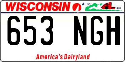 WI license plate 653NGH