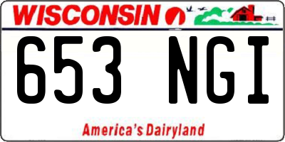WI license plate 653NGI