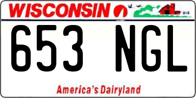 WI license plate 653NGL