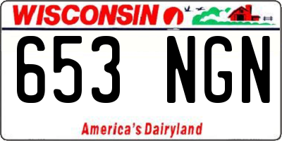WI license plate 653NGN