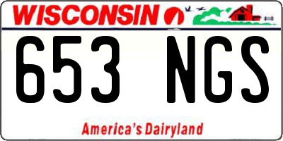 WI license plate 653NGS