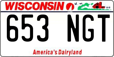 WI license plate 653NGT