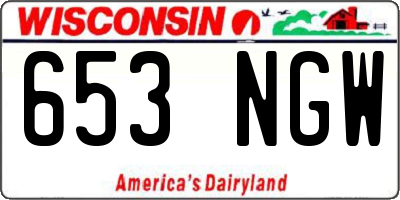 WI license plate 653NGW