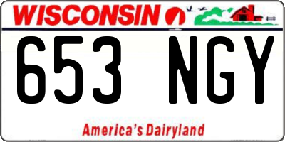 WI license plate 653NGY