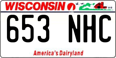 WI license plate 653NHC