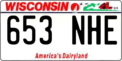 WI license plate 653NHE