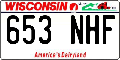 WI license plate 653NHF