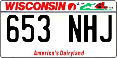 WI license plate 653NHJ