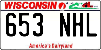 WI license plate 653NHL