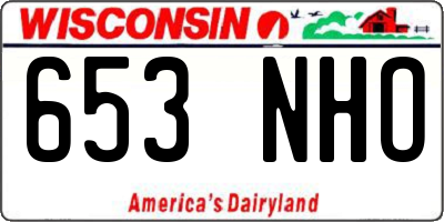 WI license plate 653NHO