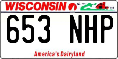 WI license plate 653NHP