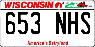 WI license plate 653NHS