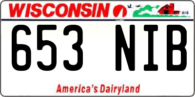WI license plate 653NIB