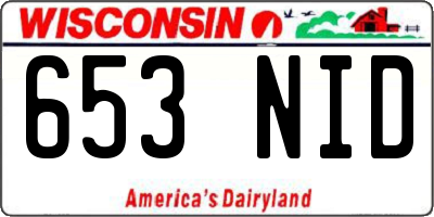 WI license plate 653NID