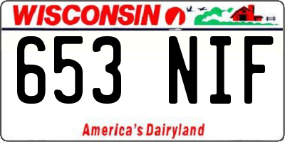 WI license plate 653NIF
