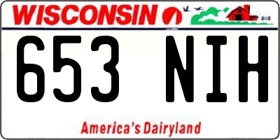 WI license plate 653NIH
