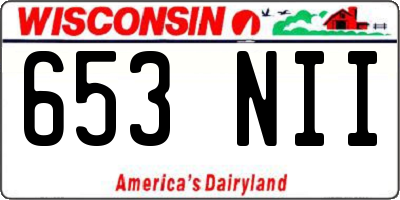 WI license plate 653NII