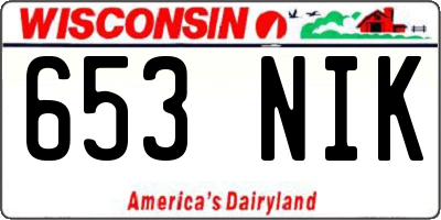 WI license plate 653NIK