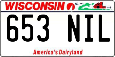 WI license plate 653NIL