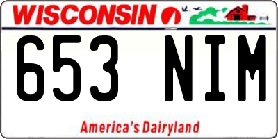 WI license plate 653NIM