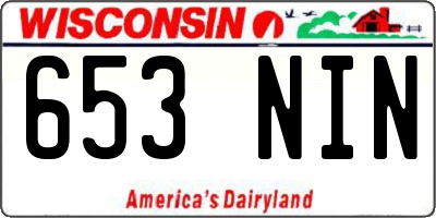 WI license plate 653NIN