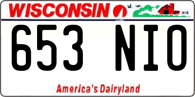 WI license plate 653NIO