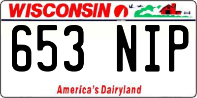 WI license plate 653NIP