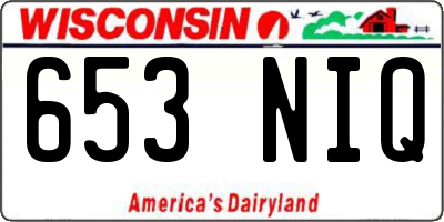 WI license plate 653NIQ
