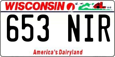 WI license plate 653NIR