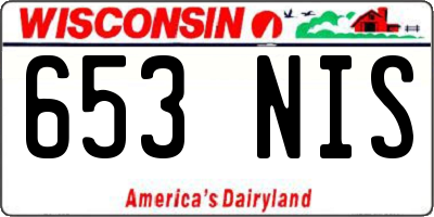 WI license plate 653NIS