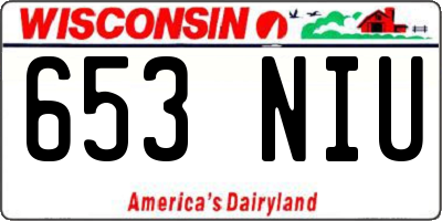 WI license plate 653NIU