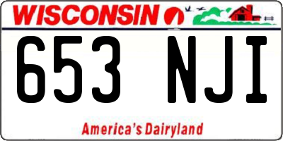 WI license plate 653NJI
