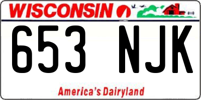 WI license plate 653NJK