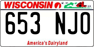 WI license plate 653NJO