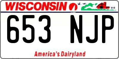 WI license plate 653NJP