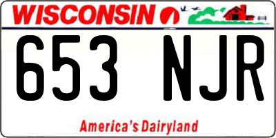 WI license plate 653NJR