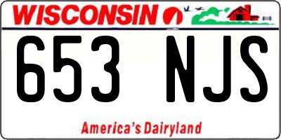 WI license plate 653NJS
