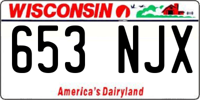 WI license plate 653NJX