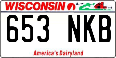 WI license plate 653NKB