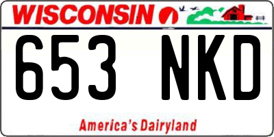 WI license plate 653NKD