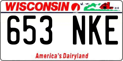 WI license plate 653NKE