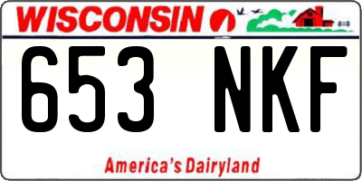 WI license plate 653NKF