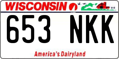 WI license plate 653NKK