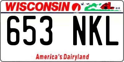 WI license plate 653NKL