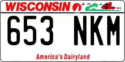 WI license plate 653NKM