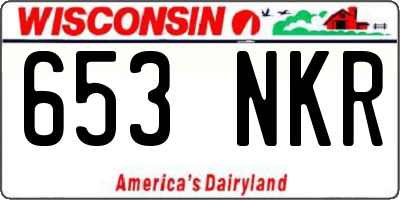 WI license plate 653NKR