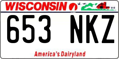 WI license plate 653NKZ