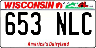 WI license plate 653NLC